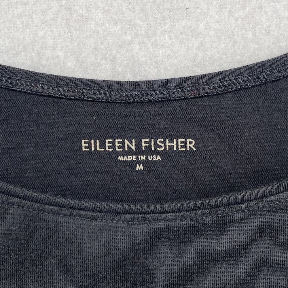 EILEEN FISHER Tank Top M Stretch Organic Cotton Jersey Scoop Neck Shell Gray USA - Picture 5 of 9